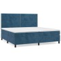 Box spring bed with dark blue velvet mattress 200x200 cm by , Beds and slatted bases - Ref: Foro24-3142987, Price: 655,99 €, ...