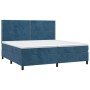 Cama box spring con colchón terciopelo azul oscuro 200x200 cm de , Camas y somieres - Ref: Foro24-3142987, Precio: 673,89 €, ...