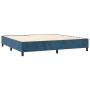 Box spring bed with dark blue velvet mattress 200x200 cm by , Beds and slatted bases - Ref: Foro24-3142987, Price: 655,99 €, ...