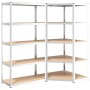 Shelving 5 levels 2 units steel plywood silver by , Industrial shelving - Ref: Foro24-3154191, Price: 130,24 €, Discount: %