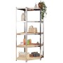 Shelving 5 levels 2 units steel plywood silver by , Industrial shelving - Ref: Foro24-3154191, Price: 130,24 €, Discount: %