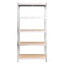 Shelving 5 levels 2 units steel plywood silver by , Industrial shelving - Ref: Foro24-3154191, Price: 130,24 €, Discount: %