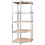 Shelving 5 levels 2 units steel plywood silver by , Industrial shelving - Ref: Foro24-3154191, Price: 130,24 €, Discount: %