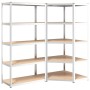 Regal 5 Ebenen 2 Einheiten Stahlsperrholz silber von , Industrieregale - Ref: Foro24-3154179, Preis: 124,99 €, Rabatt: %