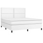 Cama box spring con colchón cuero sintético blanco 160x200 cm de , Camas y somieres - Ref: Foro24-3142792, Precio: 550,63 €, ...