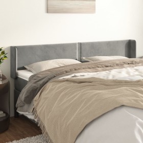 Light gray velvet headboard 183x16x78/88 cm by , Headboards and footboards - Ref: Foro24-3118688, Price: 77,44 €, Discount: %