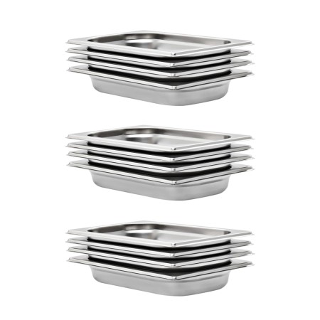 Gastronorm trays 12 units GN 1/4 40 mm stainless steel by , Buckets for steam tables - Ref: Foro24-50900, Price: 66,97 €, Dis...