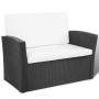 Set de muebles de jardín 4 pzas y cojines ratán sintético negro de vidaXL, Conjuntos de jardín - Ref: Foro24-42642, Precio: 3...