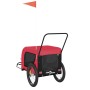 Pet Bicycle Trailer Iron Oxford Cloth Red Black by , pet strollers - Ref: Foro24-94027, Price: 83,42 €, Discount: %