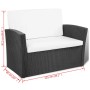 Set de muebles de jardín 4 pzas y cojines ratán sintético negro de vidaXL, Conjuntos de jardín - Ref: Foro24-42642, Precio: 3...