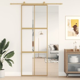 Goldene Schiebetür aus transparentem ESG-Glas und Aluminium von , Türen für zu Hause - Ref: Foro24-155154, Preis: 143,99 €, R...