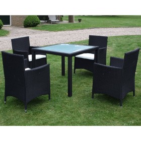 5-piece garden dining set and black synthetic rattan cushions by vidaXL, Garden sets - Ref: Foro24-43122, Price: 350,38 €, Di...