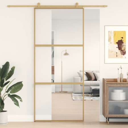 Goldene Schiebetür aus transparentem ESG-Glas und Aluminium von , Türen für zu Hause - Ref: Foro24-155149, Preis: 152,36 €, R...