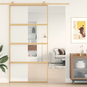 Goldene Schiebetür aus transparentem ESG-Glas und Aluminium von , Türen für zu Hause - Ref: Foro24-155180, Preis: 174,99 €, R...