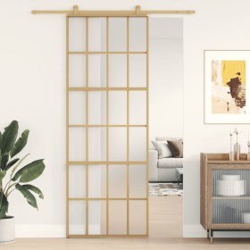 Golden sliding door ESG glass frosted aluminum 76x205cm by , Doors for the home - Ref: Foro24-155175, Price: 172,99 €, Discou...