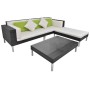 Set de muebles de jardín 4 pzas y cojines ratán sintético negro de vidaXL, Conjuntos de jardín - Ref: Foro24-42944, Precio: 5...