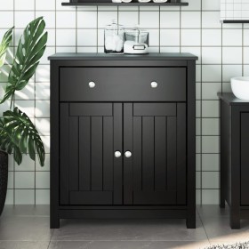 BERG bathroom cabinet solid black pine wood 69.5x34x80 cm by , Bathroom furniture - Ref: Foro24-358543, Price: 136,33 €, Disc...