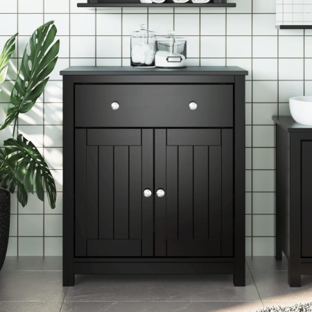 Mueble de baño BERG madera maciza de pino negro 69,5x34x80 cm de , Muebles de baño - Ref: Foro24-358543, Precio: 136,33 €, De...