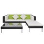 Set de muebles de jardín 4 pzas y cojines ratán sintético negro de vidaXL, Conjuntos de jardín - Ref: Foro24-42944, Precio: 5...