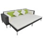 Set de muebles de jardín 4 pzas y cojines ratán sintético negro de vidaXL, Conjuntos de jardín - Ref: Foro24-42944, Precio: 5...