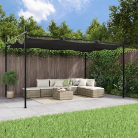 Pergola with anthracite gray retractable cover 395x292x230 cm by , Tents and gazebos - Ref: Foro24-360119, Price: 342,53 €, D...