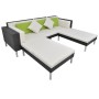 Set de muebles de jardín 4 pzas y cojines ratán sintético negro de vidaXL, Conjuntos de jardín - Ref: Foro24-42944, Precio: 5...