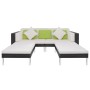 Set de muebles de jardín 4 pzas y cojines ratán sintético negro de vidaXL, Conjuntos de jardín - Ref: Foro24-42944, Precio: 5...