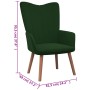 Silla de relajación de terciopelo verde oscuro de , Sillones - Ref: Foro24-327657, Precio: 100,99 €, Descuento: %