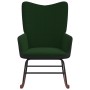 Silla mecedora de terciopelo verde oscuro y PVC de , Mecedoras - Ref: Foro24-327877, Precio: 120,18 €, Descuento: %