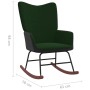 Silla mecedora de terciopelo verde oscuro y PVC de , Mecedoras - Ref: Foro24-327877, Precio: 120,18 €, Descuento: %