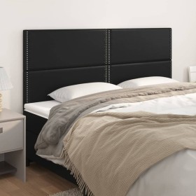 Cabeceros 4 unidades de cuero sintético negro 80x5x78/88 cm de , Cabeceros y pies de cama - Ref: Foro24-3116288, Precio: 104,...