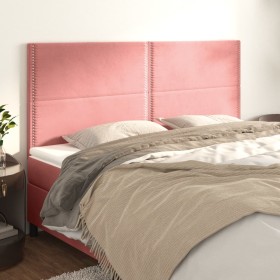 Cabeceros 4 unidades de terciopelo rosa 90x5x78/88 cm de , Cabeceros y pies de cama - Ref: Foro24-3116257, Precio: 124,99 €, ...