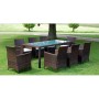 9-piece garden dining set and brown synthetic rattan cushions by vidaXL, Garden sets - Ref: Foro24-43117, Price: 600,52 €, Di...