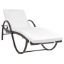 Garden lounger with cushion and brown synthetic rattan side table by vidaXL, Loungers - Ref: Foro24-42885, Price: 143,34 €, D...