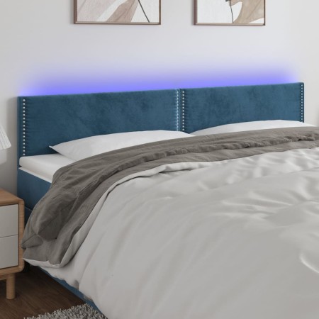 Dark blue velvet LED headboard 180x5x78/88 cm by , Headboards and footboards - Ref: Foro24-3121536, Price: 74,67 €, Discount: %