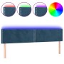 Dark blue velvet LED headboard 180x5x78/88 cm by , Headboards and footboards - Ref: Foro24-3121536, Price: 74,67 €, Discount: %