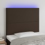 Headboard with LED lights brown synthetic leather 100x5x118/128 cm by , Headboards and footboards - Ref: Foro24-3122231, Pric...