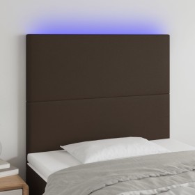 Kopfteil mit LED-Leuchten, braunes Kunstleder, 100 x 5 x 118/128 cm von , Kopf- und Fußteile - Ref: Foro24-3122231, Preis: 70...