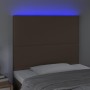 Headboard with LED lights brown synthetic leather 100x5x118/128 cm by , Headboards and footboards - Ref: Foro24-3122231, Pric...