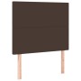 Headboard with LED lights brown synthetic leather 100x5x118/128 cm by , Headboards and footboards - Ref: Foro24-3122231, Pric...