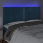 Cabecero con luces LED terciopelo azul oscuro 180x5x118/128 cm de , Cabeceros y pies de cama - Ref: Foro24-3122348, Precio: 1...