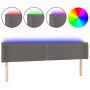 Cabecero con LED cuero sintético gris 183x16x78/88 cm de , Cabeceros y pies de cama - Ref: Foro24-3123202, Precio: 86,10 €, D...