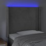 Light gray velvet headboard with LED 93x16x118/128 cm by , Headboards and footboards - Ref: Foro24-3123944, Price: 85,93 €, D...