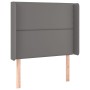 Cabecero con LED cuero sintético gris 83x16x118/128cm de , Cabeceros y pies de cama - Ref: Foro24-3123984, Precio: 76,58 €, D...