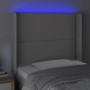 Cabecero con LED cuero sintético gris 83x16x118/128cm de , Cabeceros y pies de cama - Ref: Foro24-3123984, Precio: 76,58 €, D...