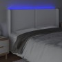 Cabecero con LED cuero sintético blanco 183x16x118/128 cm de , Cabeceros y pies de cama - Ref: Foro24-3124011, Precio: 128,55...