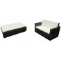 Set muebles de jardín 2 piezas y cojines ratán sintético marrón de vidaXL, Conjuntos de jardín - Ref: Foro24-42833, Precio: 2...