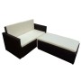 Set muebles de jardín 2 piezas y cojines ratán sintético marrón de vidaXL, Conjuntos de jardín - Ref: Foro24-42833, Precio: 2...