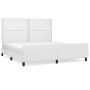 White synthetic leather headboard bed frame 160x200 cm by , Beds and slatted bases - Ref: Foro24-3125519, Price: 262,95 €, Di...