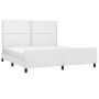 White synthetic leather headboard bed frame 160x200 cm by , Beds and slatted bases - Ref: Foro24-3125519, Price: 262,95 €, Di...